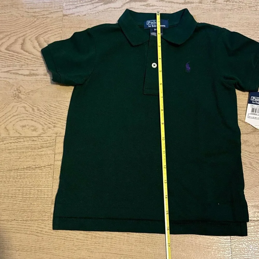NWT Polo Ralph Lauren toddler boy's 18 months   cotton mesh polo shirt in forest - Picture 5 of 6